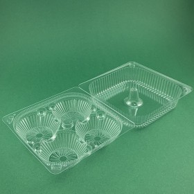 Пластмасова кутия за мини кексчета и мъфини - 196х196 h81мм